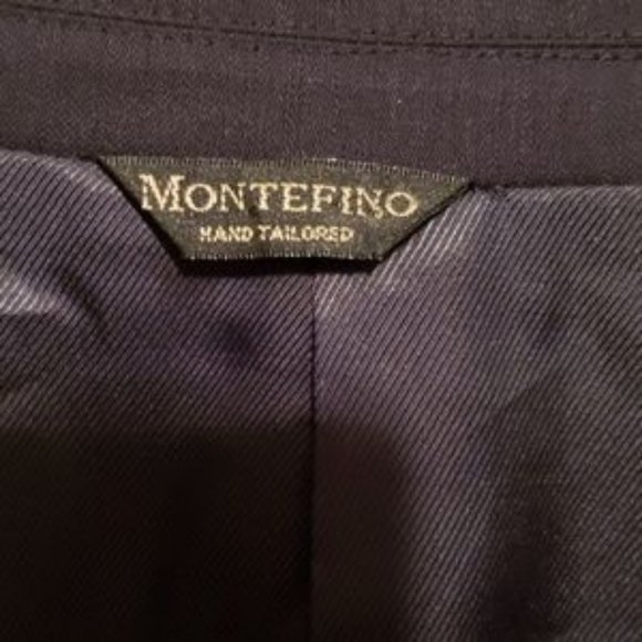 MEN MONTEFINO Hand Tailored Blk Merino Wool Jkt Sz 40R - Picture 5 of 8